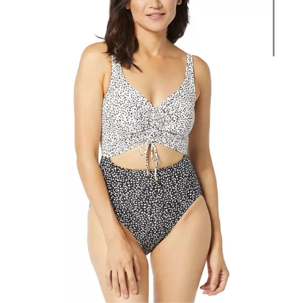 Coco Reef NWT Sassy Underwire One Piece Swimsuit Contemporary 32D Island Cheetah - Picture 1 of 4